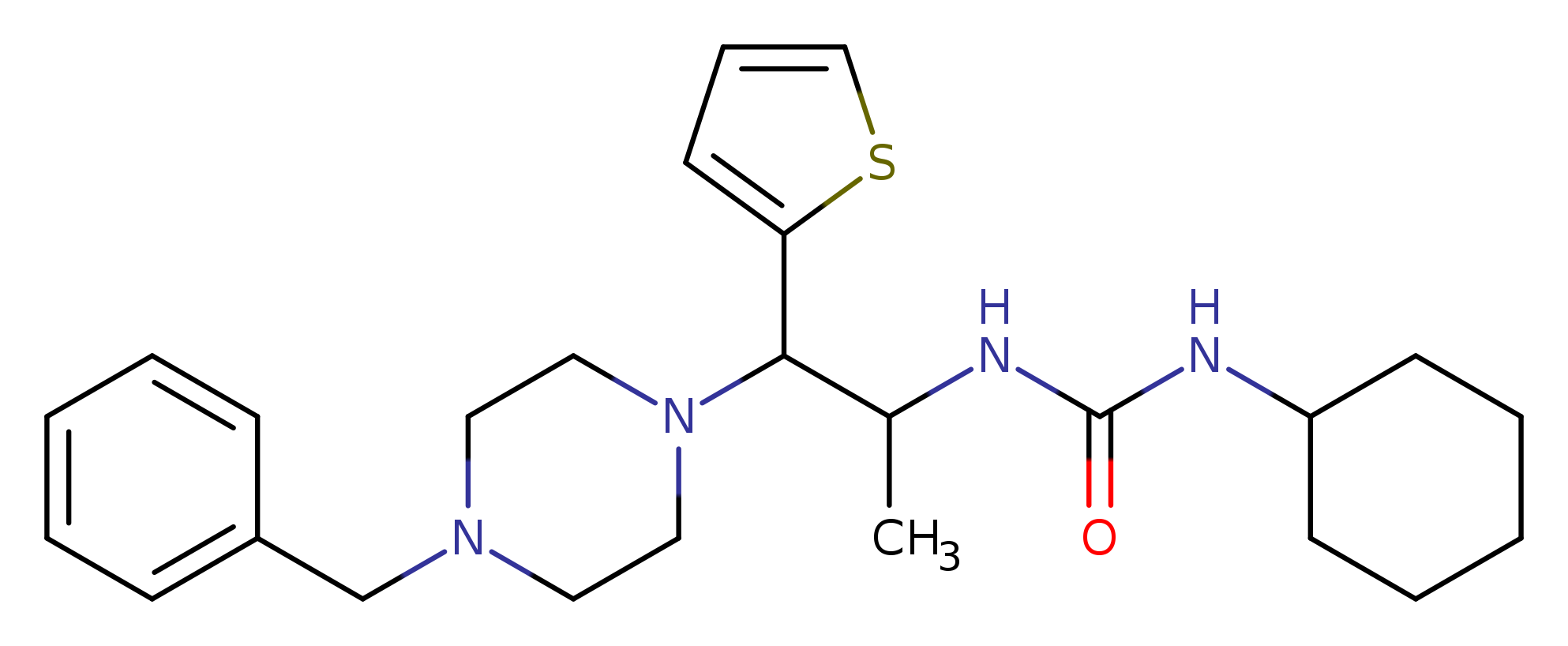 3-[1-(4-benzylpiperazin-1-yl)-1-(thiophen-2-yl)propan-2-yl]-1-cyclohexylurea