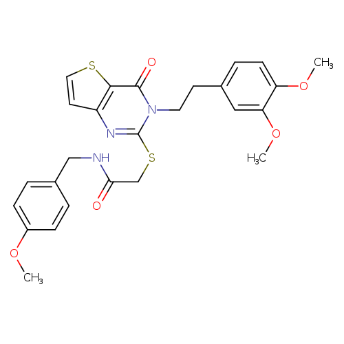 2-({3-[2-(3,4-dimethoxyphenyl)ethyl]-4-oxo-3H,4H-thieno[3,2-d]pyrimidin-2-yl}sulfanyl)-N-[(4-methoxyphenyl)methyl]acetamide