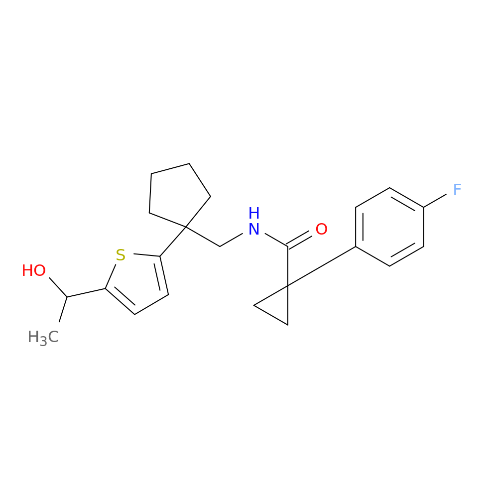 1-(4-fluorophenyl)-N-({1-[5-(1-hydroxyethyl)thiophen-2-yl]cyclopentyl}methyl)cyclopropane-1-carboxamide