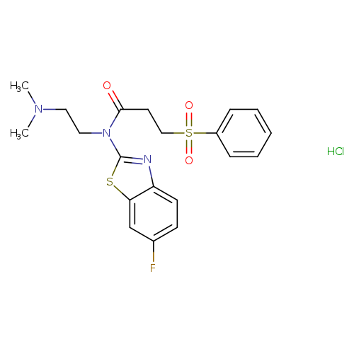 3-(benzenesulfonyl)-N-[2-(dimethylamino)ethyl]-N-(6-fluoro-1,3-benzothiazol-2-yl)propanamide hydrochloride