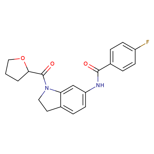 4-fluoro-N-[1-(oxolane-2-carbonyl)-2,3-dihydro-1H-indol-6-yl]benzamide