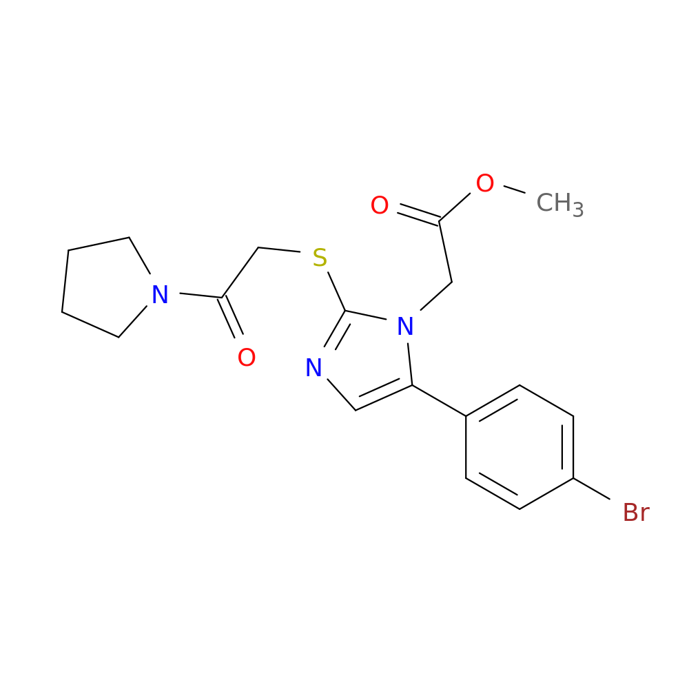 methyl 2-[5-(4-bromophenyl)-2-{[2-oxo-2-(pyrrolidin-1-yl)ethyl]sulfanyl}-1H-imidazol-1-yl]acetate
