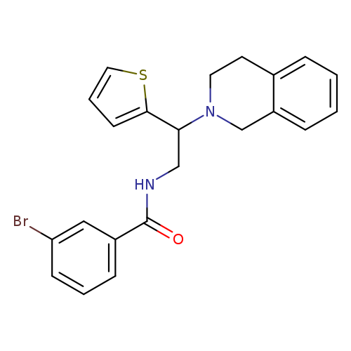 3-bromo-N-[2-(1,2,3,4-tetrahydroisoquinolin-2-yl)-2-(thiophen-2-yl)ethyl]benzamide