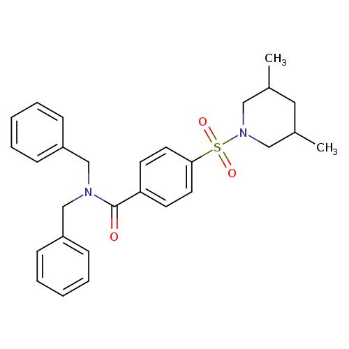 N,N-dibenzyl-4-[(3,5-dimethylpiperidin-1-yl)sulfonyl]benzamide