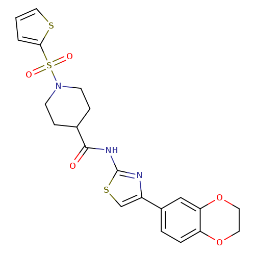 N-[4-(2,3-dihydro-1,4-benzodioxin-6-yl)-1,3-thiazol-2-yl]-1-(thiophene-2-sulfonyl)piperidine-4-carboxamide