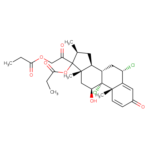Pregna-1,4-diene-3,20-dione,6,9-dichloro-11-hydroxy-16-methyl-17,21-bis(1-oxopropoxy)-,(6a,11b,16b)-