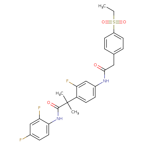 N-(2,4-Difluorophenyl)-2-(4-(2-(4-(ethylsulfonyl)phenyl)acetamido)-2-fluorophenyl)-2-methylpropanamide