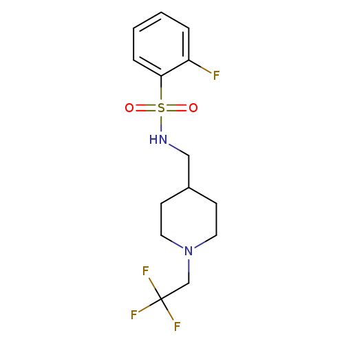 2-fluoro-N-{[1-(2,2,2-trifluoroethyl)piperidin-4-yl]methyl}benzene-1-sulfonamide