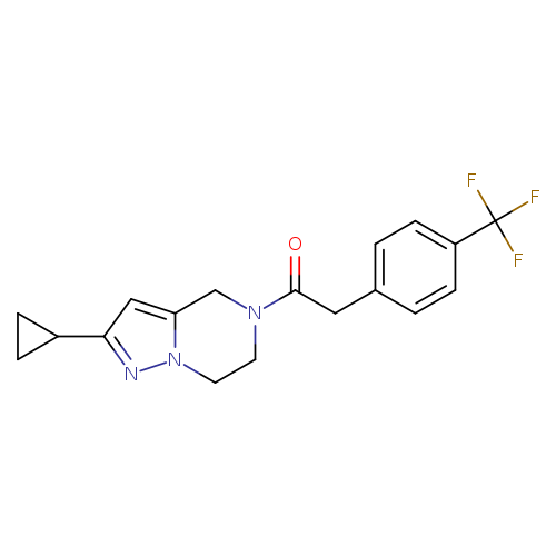 1-{2-cyclopropyl-4H,5H,6H,7H-pyrazolo[1,5-a]pyrazin-5-yl}-2-[4-(trifluoromethyl)phenyl]ethan-1-one