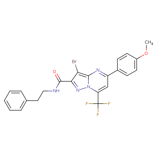 3-bromo-5-(4-methoxyphenyl)-N-(2-phenylethyl)-7-(trifluoromethyl)pyrazolo[1,5-a]pyrimidine-2-carboxamide