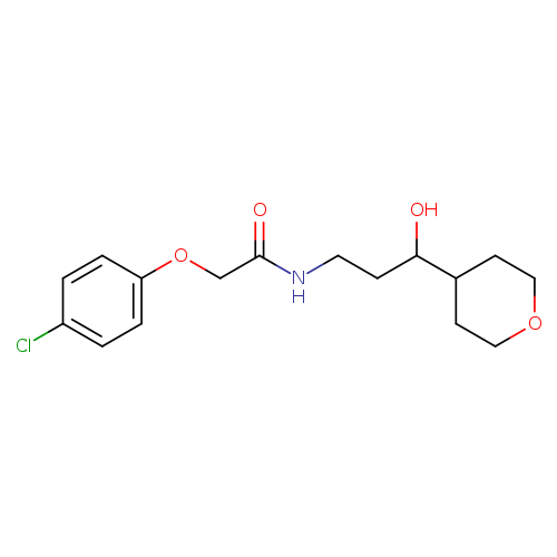 2-(4-chlorophenoxy)-N-[3-hydroxy-3-(oxan-4-yl)propyl]acetamide