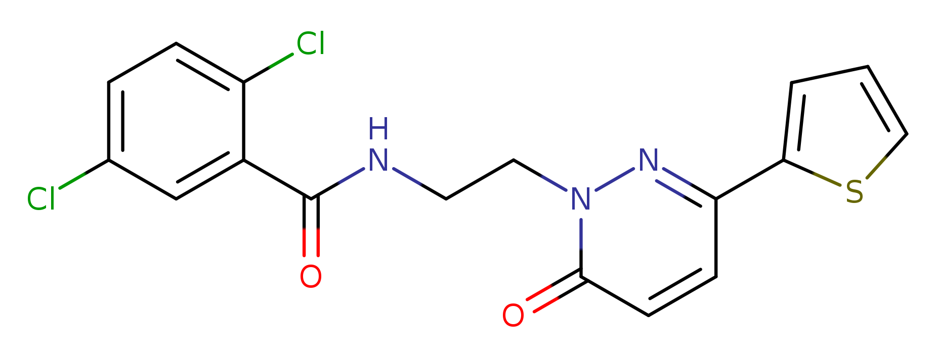 2,5-dichloro-N-{2-[6-oxo-3-(thiophen-2-yl)-1,6-dihydropyridazin-1-yl]ethyl}benzamide