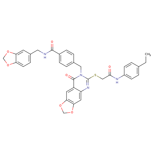 N-[(2H-1,3-benzodioxol-5-yl)methyl]-4-{[6-({[(4-ethylphenyl)carbamoyl]methyl}sulfanyl)-8-oxo-2H,7H,8H-[1,3]dioxolo[4,5-g]quinazolin-7-yl]methyl}benzamide