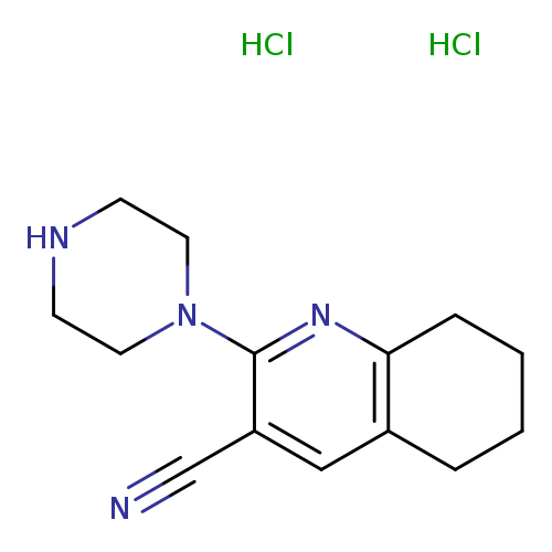 2-(piperazin-1-yl)-5,6,7,8-tetrahydroquinoline-3-carbonitrile dihydrochloride