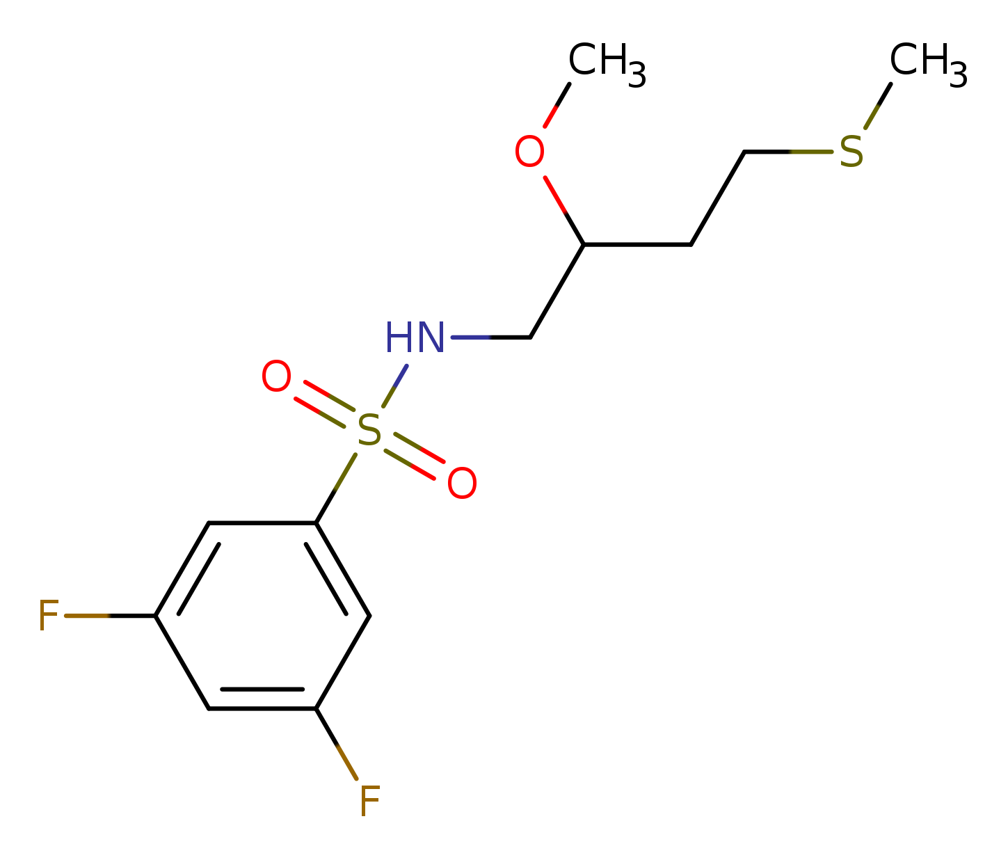 3,5-difluoro-N-[2-methoxy-4-(methylsulfanyl)butyl]benzene-1-sulfonamide