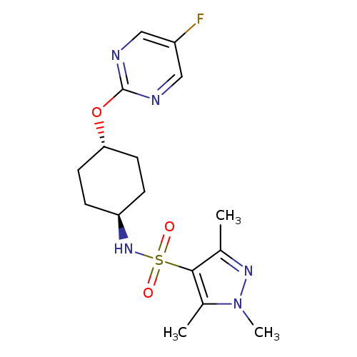 1,3,5-trimethyl-N-[(1r,4r)-4-[(5-fluoropyrimidin-2-yl)oxy]cyclohexyl]-1H-pyrazole-4-sulfonamide