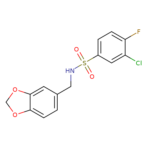 N-(1,3-benzodioxol-5-ylmethyl)-3-chloro-4-fluorobenzenesulfonamide