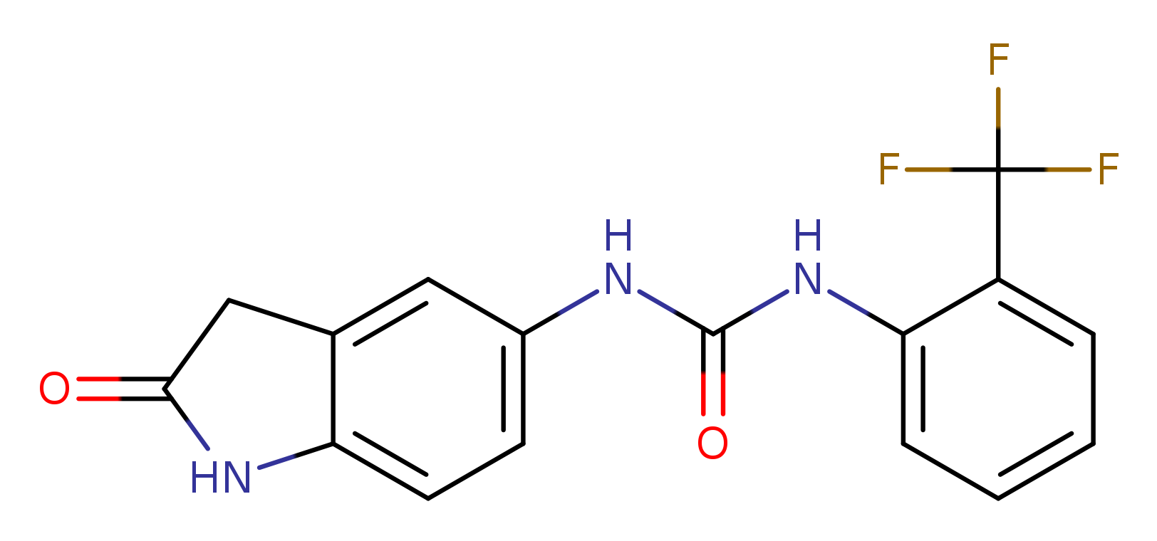 3-(2-oxo-2,3-dihydro-1H-indol-5-yl)-1-[2-(trifluoromethyl)phenyl]urea