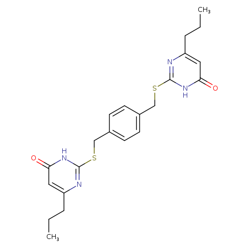 2-{[(4-{[(6-oxo-4-propyl-1,6-dihydropyrimidin-2-yl)sulfanyl]methyl}phenyl)methyl]sulfanyl}-6-propyl-3,4-dihydropyrimidin-4-one