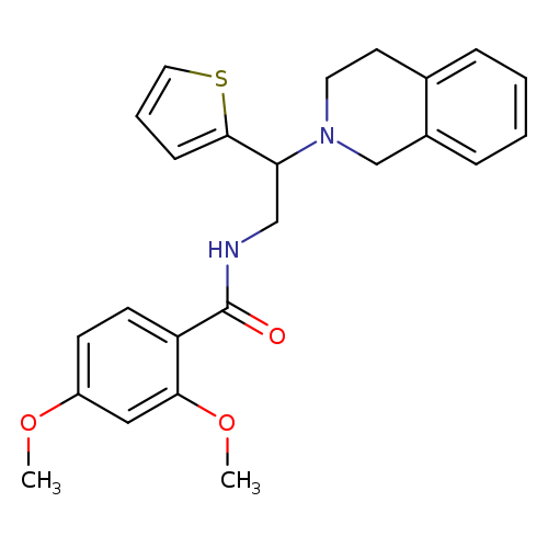 2,4-dimethoxy-N-[2-(1,2,3,4-tetrahydroisoquinolin-2-yl)-2-(thiophen-2-yl)ethyl]benzamide