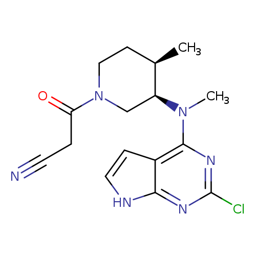 3-((3R,4R)-3-((2-chloro-7H-pyrrolo[2,3-d]pyrimidin-4-yl)(methyl)amino)-4-methylpiperidin-1-yl)-3-oxopropanenitrile