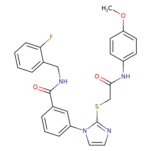 N-[(2-fluorophenyl)methyl]-3-[2-({[(4-methoxyphenyl)carbamoyl]methyl}sulfanyl)-1H-imidazol-1-yl]benzamide