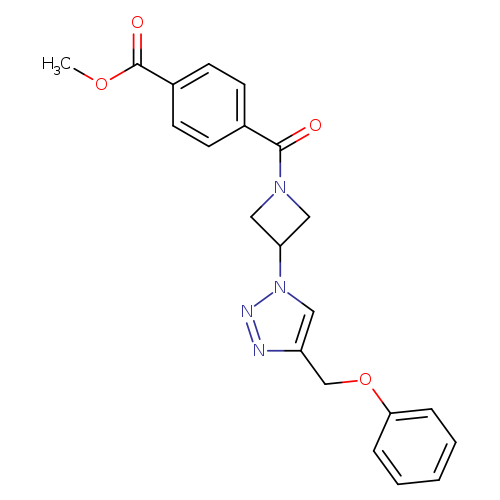 methyl 4-{3-[4-(phenoxymethyl)-1H-1,2,3-triazol-1-yl]azetidine-1-carbonyl}benzoate