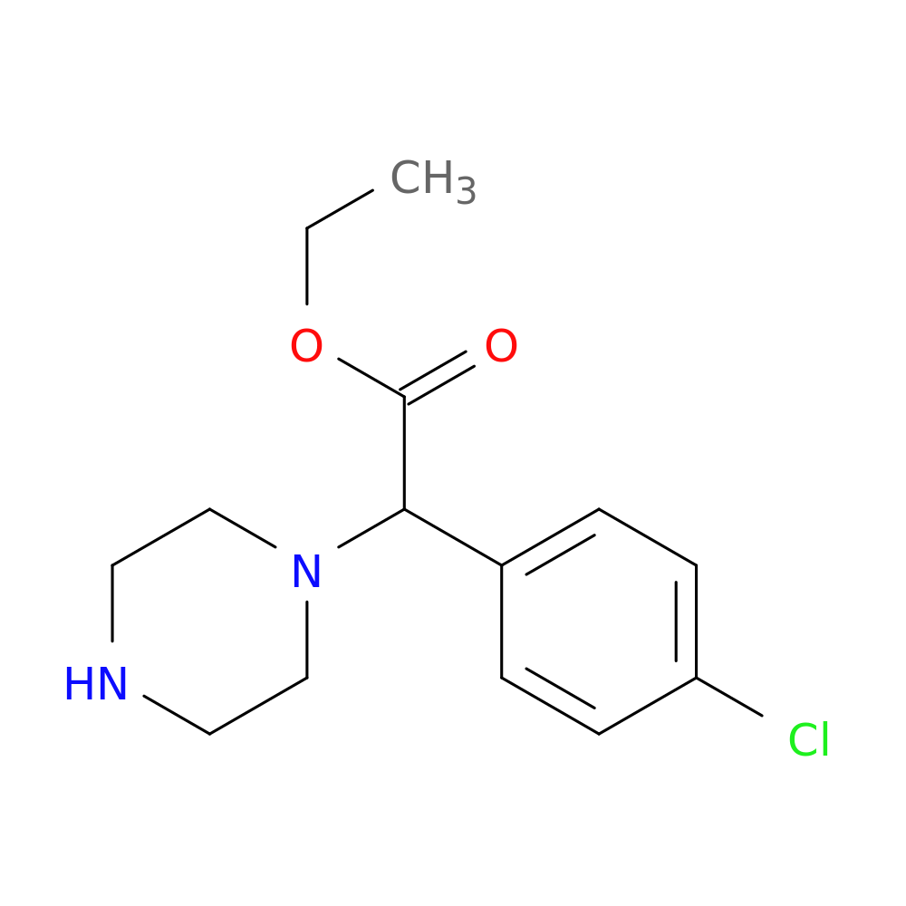 ethyl 2-(4-chlorophenyl)-2-(piperazin-1-yl)acetate