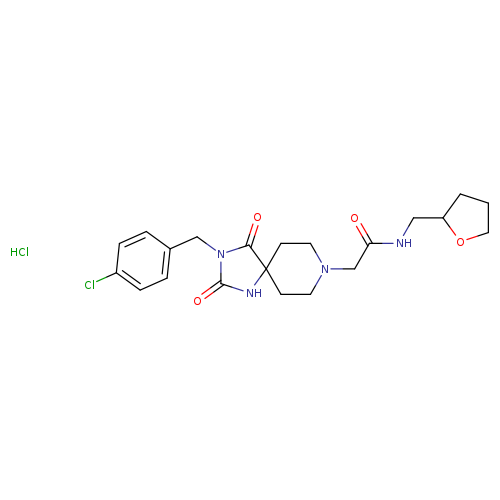 2-{3-[(4-chlorophenyl)methyl]-2,4-dioxo-1,3,8-triazaspiro[4.5]decan-8-yl}-N-[(oxolan-2-yl)methyl]acetamide hydrochloride