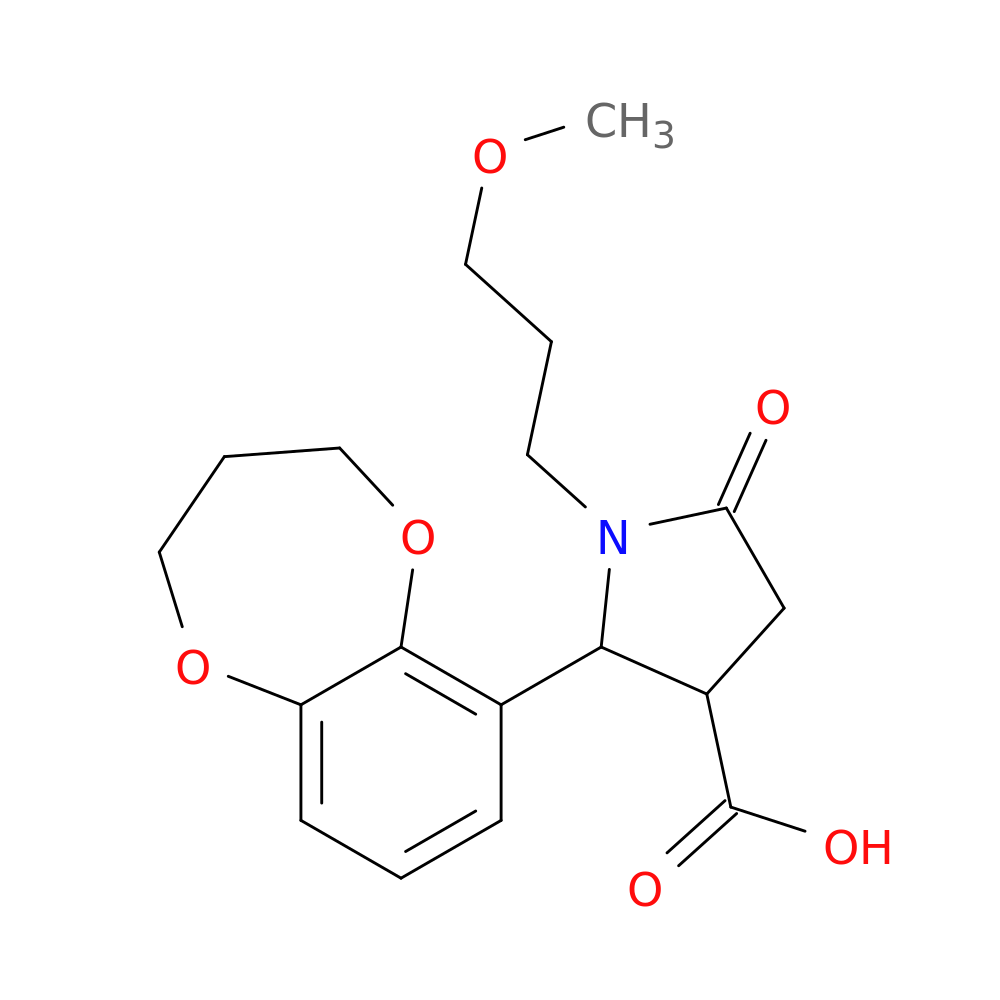 2-(3,4-dihydro-2H-1,5-benzodioxepin-6-yl)-1-(3-methoxypropyl)-5-oxopyrrolidine-3-carboxylic acid