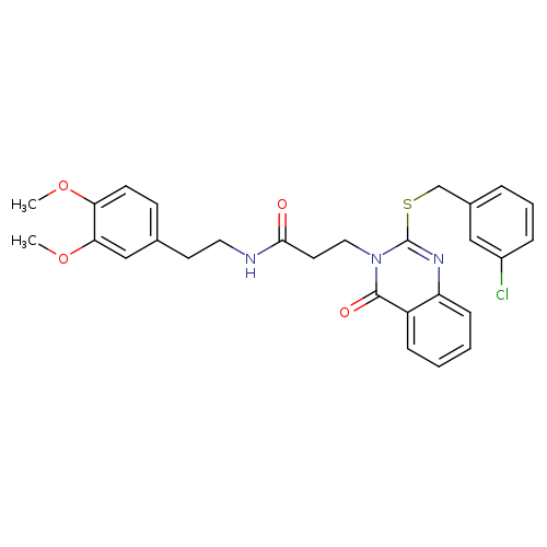 3-(2-{[(3-chlorophenyl)methyl]sulfanyl}-4-oxo-3,4-dihydroquinazolin-3-yl)-N-[2-(3,4-dimethoxyphenyl)ethyl]propanamide