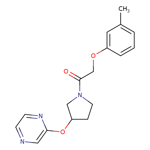 2-(3-methylphenoxy)-1-[3-(pyrazin-2-yloxy)pyrrolidin-1-yl]ethan-1-one