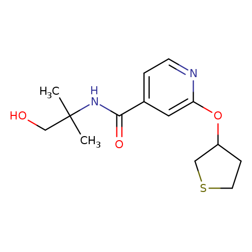 N-(1-hydroxy-2-methylpropan-2-yl)-2-(thiolan-3-yloxy)pyridine-4-carboxamide