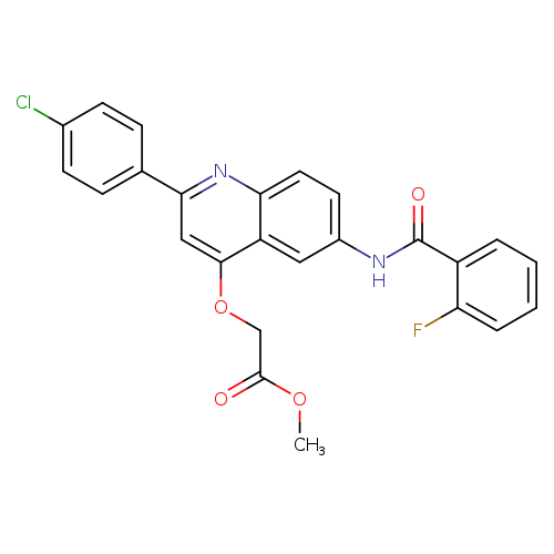 methyl 2-{[2-(4-chlorophenyl)-6-(2-fluorobenzamido)quinolin-4-yl]oxy}acetate