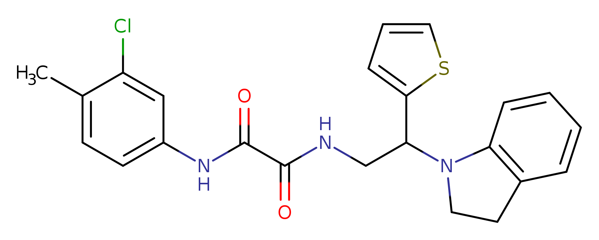 N'-(3-chloro-4-methylphenyl)-N-[2-(2,3-dihydro-1H-indol-1-yl)-2-(thiophen-2-yl)ethyl]ethanediamide
