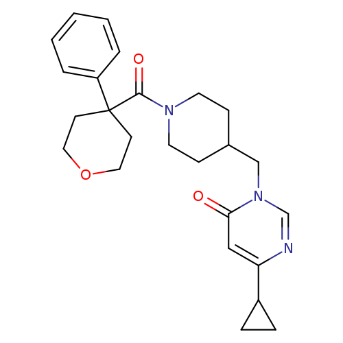 6-cyclopropyl-3-{[1-(4-phenyloxane-4-carbonyl)piperidin-4-yl]methyl}-3,4-dihydropyrimidin-4-one