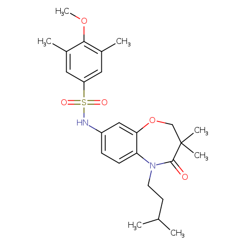 N-[3,3-dimethyl-5-(3-methylbutyl)-4-oxo-2,3,4,5-tetrahydro-1,5-benzoxazepin-8-yl]-4-methoxy-3,5-dimethylbenzene-1-sulfonamide