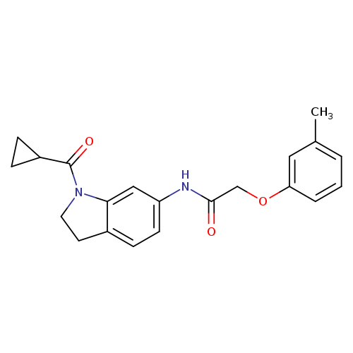 N-(1-cyclopropanecarbonyl-2,3-dihydro-1H-indol-6-yl)-2-(3-methylphenoxy)acetamide
