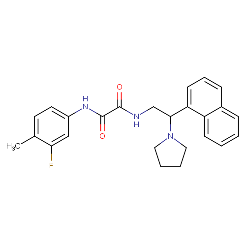 N'-(3-fluoro-4-methylphenyl)-N-[2-(naphthalen-1-yl)-2-(pyrrolidin-1-yl)ethyl]ethanediamide