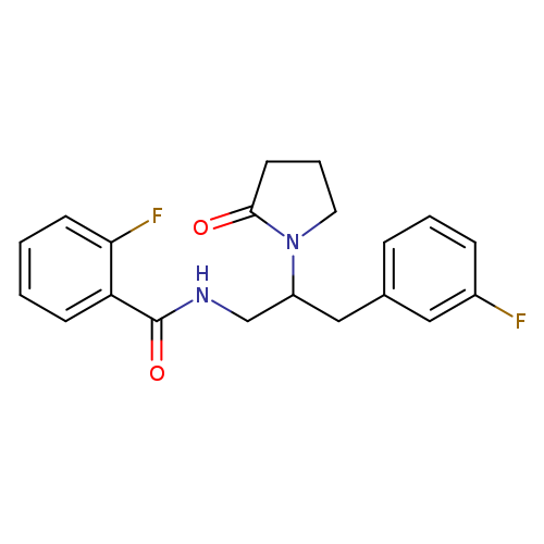 2-fluoro-N-[3-(3-fluorophenyl)-2-(2-oxopyrrolidin-1-yl)propyl]benzamide