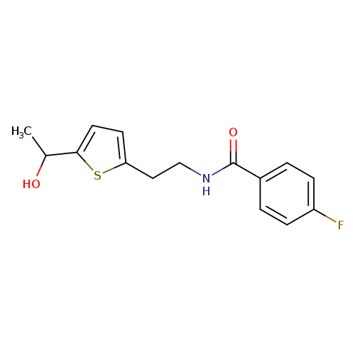 4-fluoro-N-{2-[5-(1-hydroxyethyl)thiophen-2-yl]ethyl}benzamide