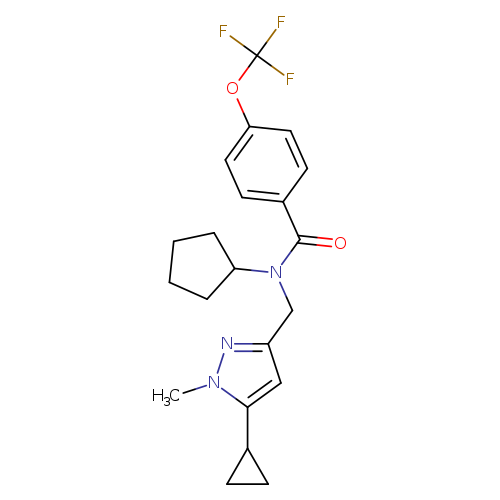 N-cyclopentyl-N-[(5-cyclopropyl-1-methyl-1H-pyrazol-3-yl)methyl]-4-(trifluoromethoxy)benzamide