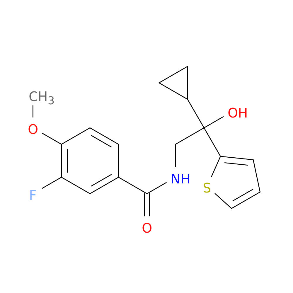 N-[2-cyclopropyl-2-hydroxy-2-(thiophen-2-yl)ethyl]-3-fluoro-4-methoxybenzamide