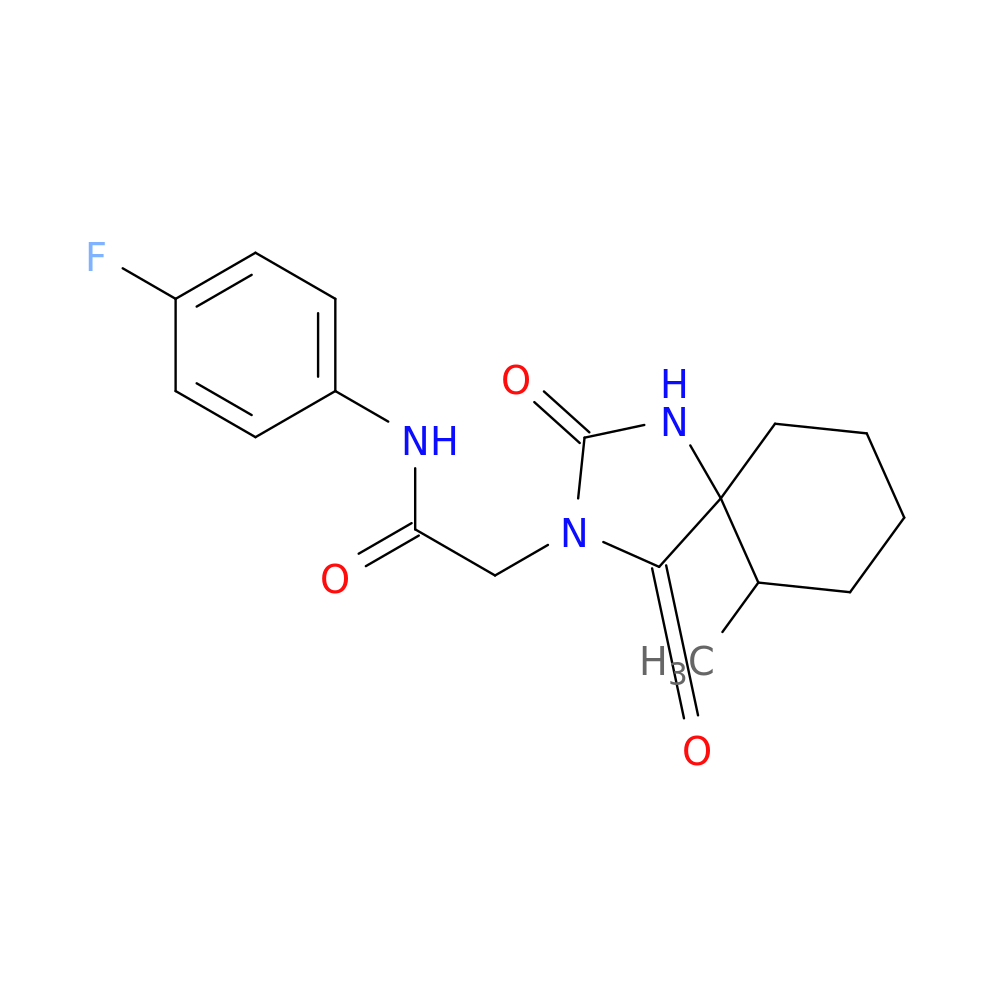 N-(4-fluorophenyl)-2-{6-methyl-2,4-dioxo-1,3-diazaspiro[4.5]decan-3-yl}acetamide