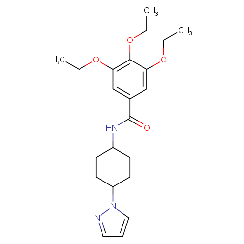 3,4,5-triethoxy-N-[4-(1H-pyrazol-1-yl)cyclohexyl]benzamide