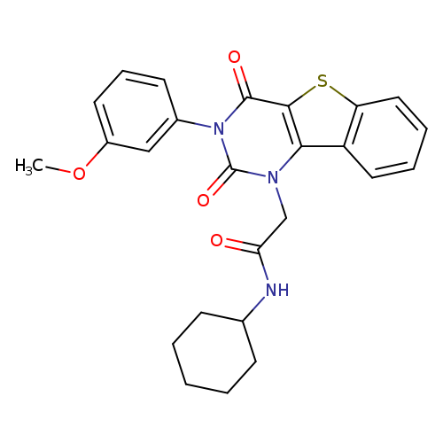 N-cyclohexyl-2-[5-(3-methoxyphenyl)-4,6-dioxo-8-thia-3,5-diazatricyclo[7.4.0.0^{2,7}]trideca-1(9),2(7),10,12-tetraen-3-yl]acetamide