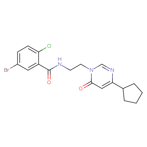 5-bromo-2-chloro-N-[2-(4-cyclopentyl-6-oxo-1,6-dihydropyrimidin-1-yl)ethyl]benzamide