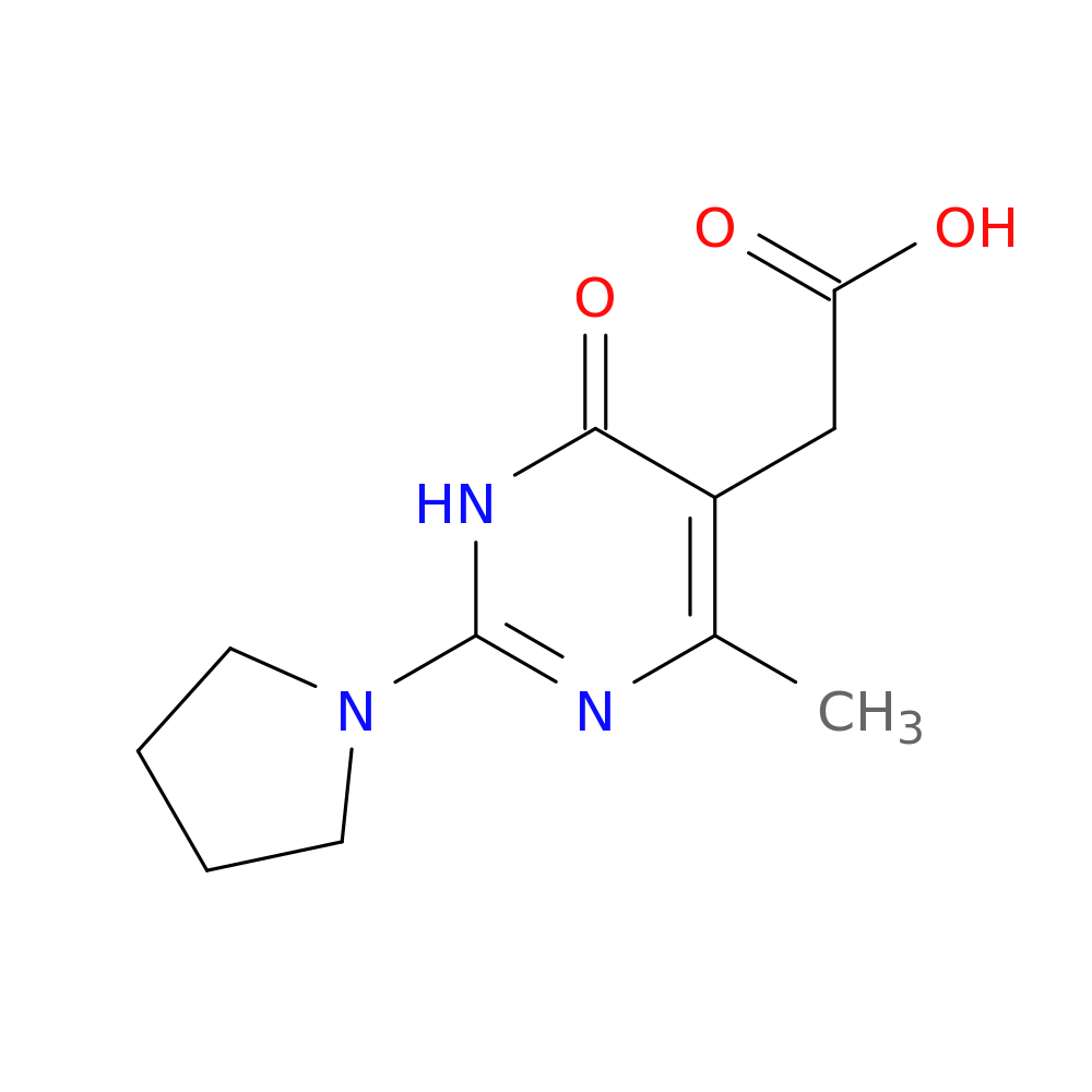 2-[4-methyl-6-oxo-2-(pyrrolidin-1-yl)-1,6-dihydropyrimidin-5-yl]acetic acid