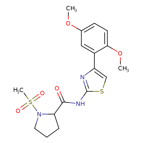 N-[4-(2,5-dimethoxyphenyl)-1,3-thiazol-2-yl]-1-methanesulfonylpyrrolidine-2-carboxamide