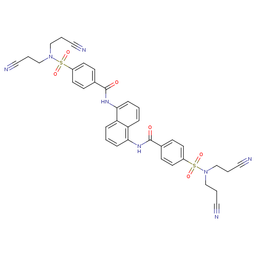 4-[bis(2-cyanoethyl)sulfamoyl]-N-(5-{4-[bis(2-cyanoethyl)sulfamoyl]benzamido}naphthalen-1-yl)benzamide